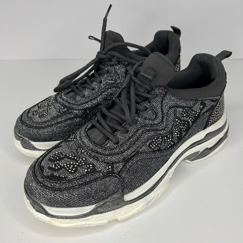Jessica Simpson Speedey 2 Womens Size 10M Metallic Embellished Retro Sneakers